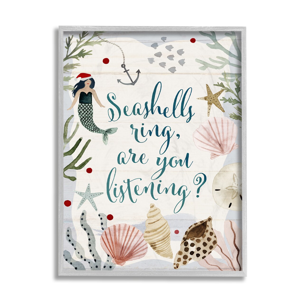 Stupell Industries Nautical Christmas Song Pun Framed Giclee Art